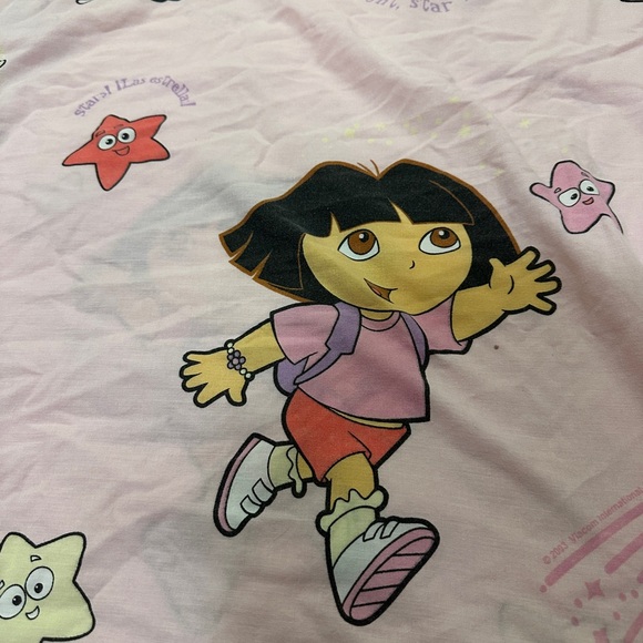 Vintage 2003 Viacom Nickelodeon Dora The Explorer Twin Flat Sheet Kids Bedding - Picture 2 of 6